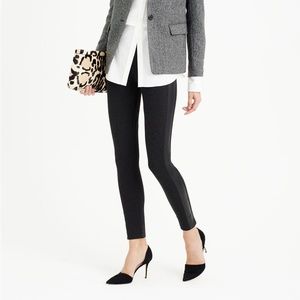 J. Crew Pixie Pant Black with Leather Tux Stripe
